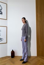 Брюки прямые из итальянской эко-кожи - фото 50553