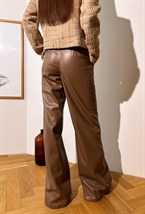 Брюки широкие из итальянской эко-кожи - фото 50561