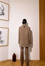 Меховое пальто-пиджак на утеплителе из итальянской шерсти - фото 50587