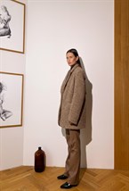 Меховое пальто-пиджак на утеплителе из итальянской шерсти - фото 50588