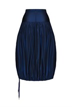 Юбка воздушная миди чернильно-синего оттенка - фото 50720