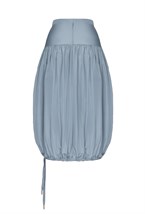 Юбка воздушная миди серебристого оттенка - фото 50722