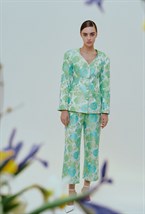 Брюки жаккардовые с цветами - фото 50750