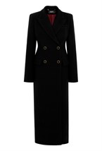 Пальто женское черное приталенное - фото 50820