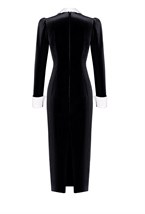 Платье бархат черное - фото 51629