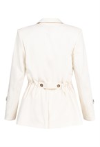 Двубортный жакет со сборкой на талии - фото 52076