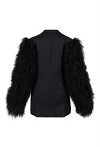 Жакет с рукавами из меха ламы - фото 52128