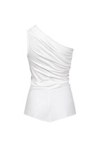 Хлопковый топ с драпировкой - фото 52197