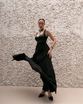 платье эко-кожа шифон - фото 52699