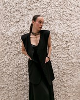 платье эко-кожа шифон - фото 52700