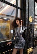 Платье мини с цветами - фото 53518