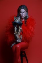 Жакет из пера страуса „RED“ - фото 54612