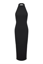 Платье с открытой спиной черный - фото 55112