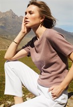 Джемпер кашемировый с коротким рукавом - фото 55876