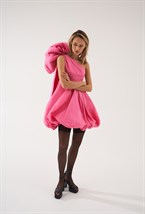 Платье розовое с бантом - фото 56474