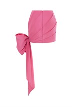Юбка розовая с бантом - фото 56500