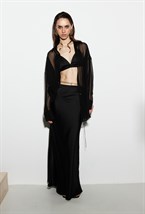 Юбка-макси из атласа - фото 57542