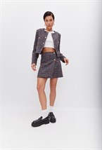 Юбка со скосом из твида - фото 58061