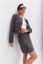 Юбка со скосом из твида - фото 58064