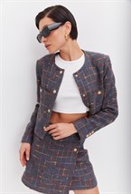 Юбка со скосом из твида - фото 58065