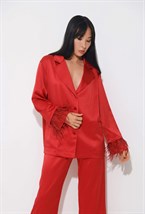 Пижамный комплект с перьями - фото 58902