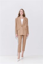 Костюм из эко-кожи с укороченными брюками - фото 58960