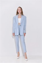 Костюм из эко-кожи с укороченными брюками - фото 58966