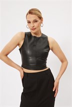 Топ из экокожи - фото 61484
