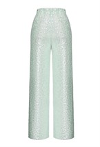 Мятные брюки с пайетками - фото 61637