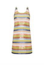 Платье из пастельных паеток в полоску - фото 61654