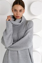 ПЛАТЬЕ ВЯЗАНОЕ С ВЫСОКИМ ВОРОТОМ - фото 61813