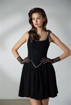 Корсетное черное платье - фото 62416