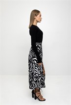 Юбка с разрезом принт зебра - фото 63805