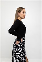 Юбка с разрезом принт зебра - фото 63806