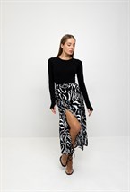 Юбка с разрезом принт зебра - фото 63810