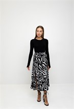 Юбка с разрезом принт зебра - фото 63811