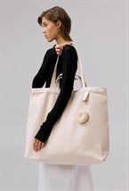 Сумка-шоппер large с окантовкой в тон - фото 65415