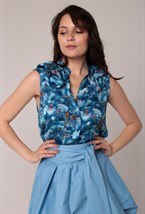 Топ с воротом с рюшами - фото 67686