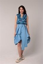 Юбка из хлопка с рюшами - фото 67693