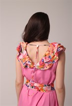 Платье с рюшами и поясом - фото 67727