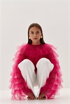 Блуза из фатина с рюшами - фото 70022