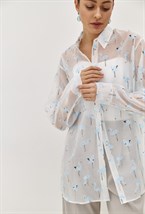 Блуза с фламинго - фото 70034