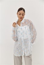 Блуза с фламинго - фото 70035