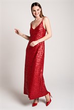 Платье-комбинация макси с пайетками - фото 71258