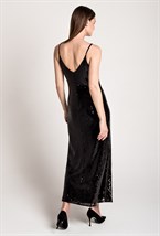 Платье-комбинация макси с пайетками - фото 71266