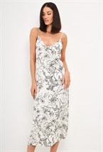 Платье-комбинация макси из вискозы с цветочным принтом - фото 71369