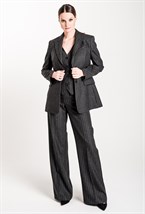 Жакет приталенный из шерсти в полоску - фото 71423