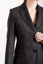 Жакет приталенный из шерсти в полоску - фото 71424