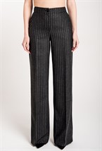 Брюки широкие из шерсти в полоску - фото 71453