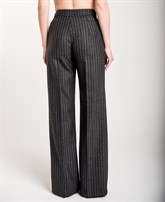 Брюки широкие из шерсти в полоску - фото 71454